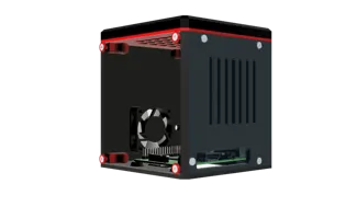 raspberry pi pc case with accent colours.