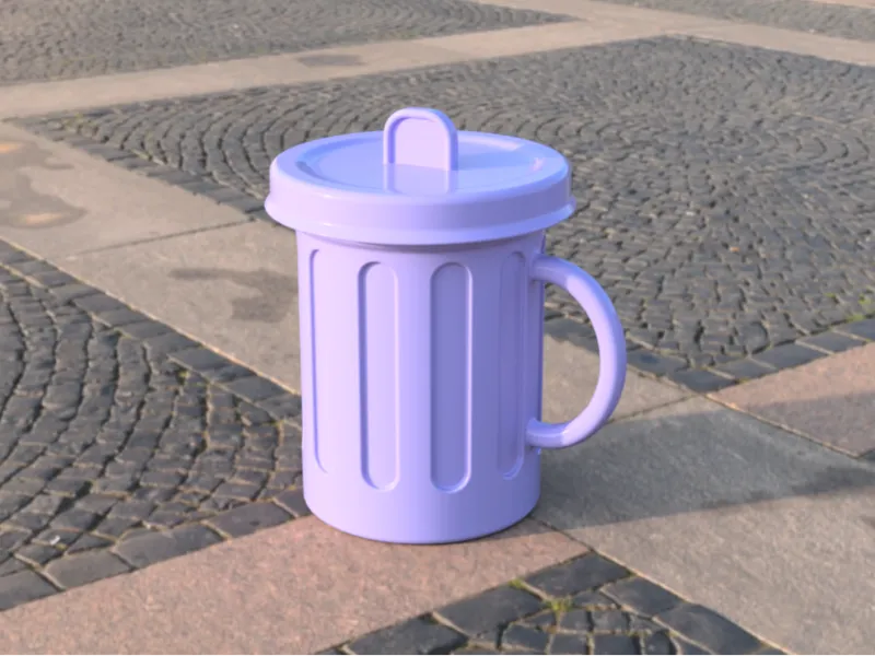 Trash mug wiht lid
