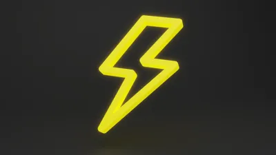 3D Lightning Icon