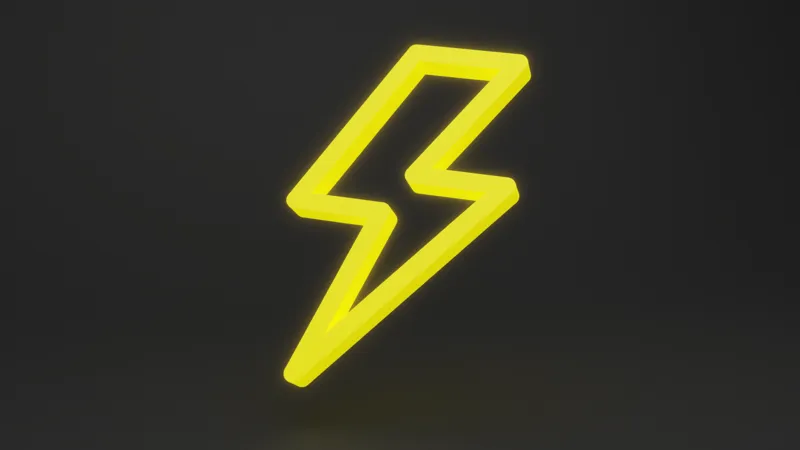 3D Lightning Icon