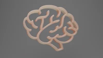 Brain 3d Line art
