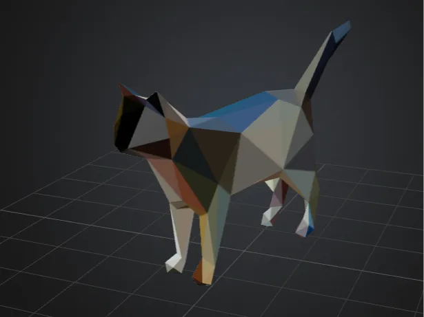 low poly cat