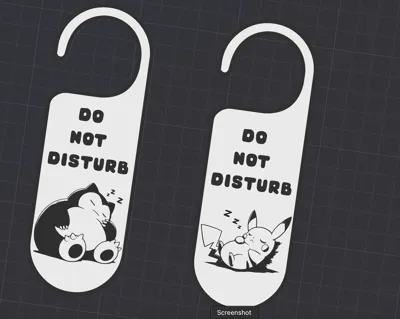 Pokemon "Do Not Disturb" door knob sign - Free 3D Print Model - MakerWorld