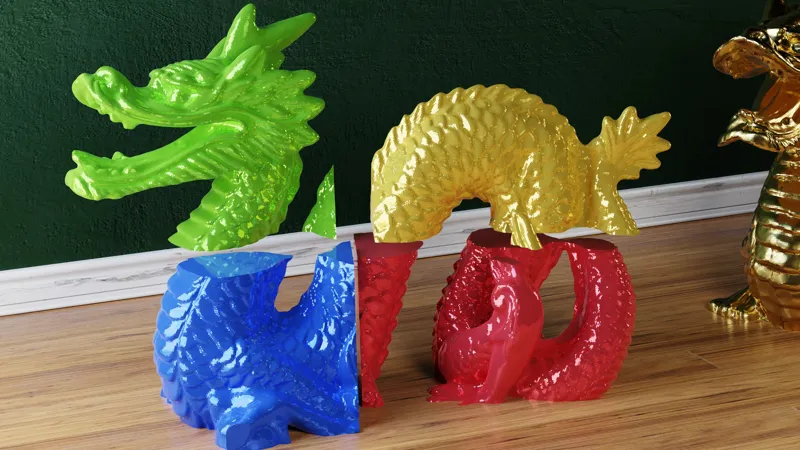 Very large Chinese Dragon in 4 Parts