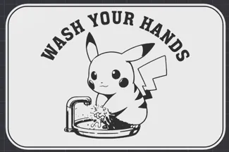 POKEMON (WASH HANDS) WALL SIGN DECOR