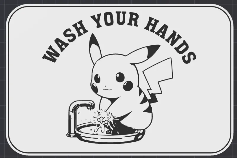 POKEMON (WASH HANDS) WALL SIGN DECOR
