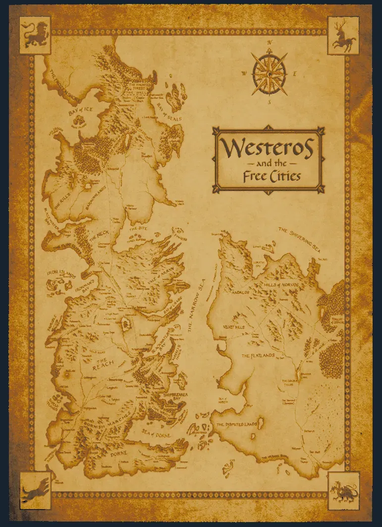 Map of Westeros - Hueforge 