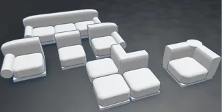 Dollhouse mini couch modules