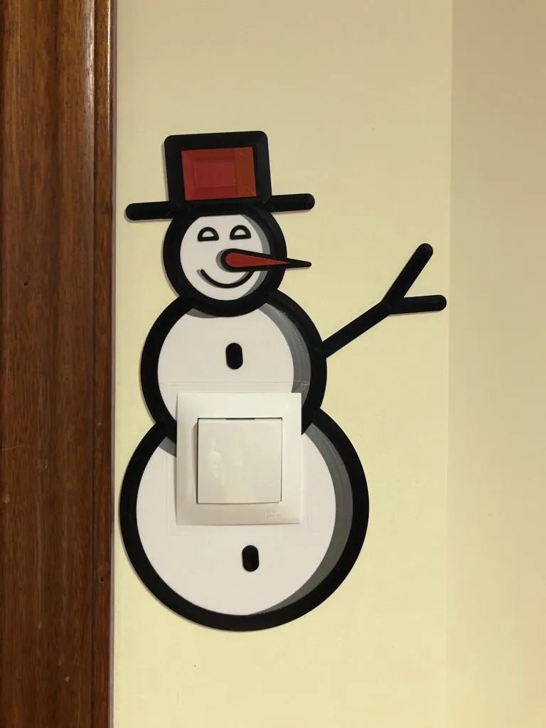 Christmas wall decoration on the light switch