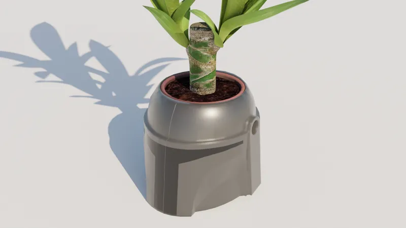 Brick Mandalorian Helmet Plant Pot