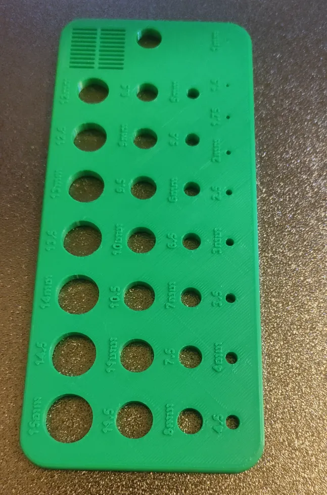 Hole gauge 15mm to 1mm (0.5mm increments)