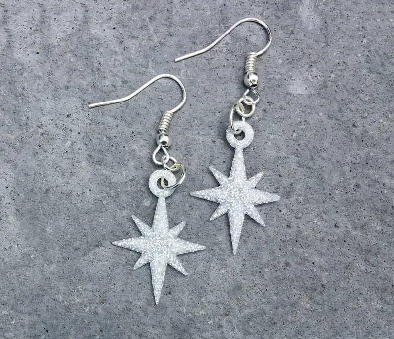 Starflake Star Pendant Earrings