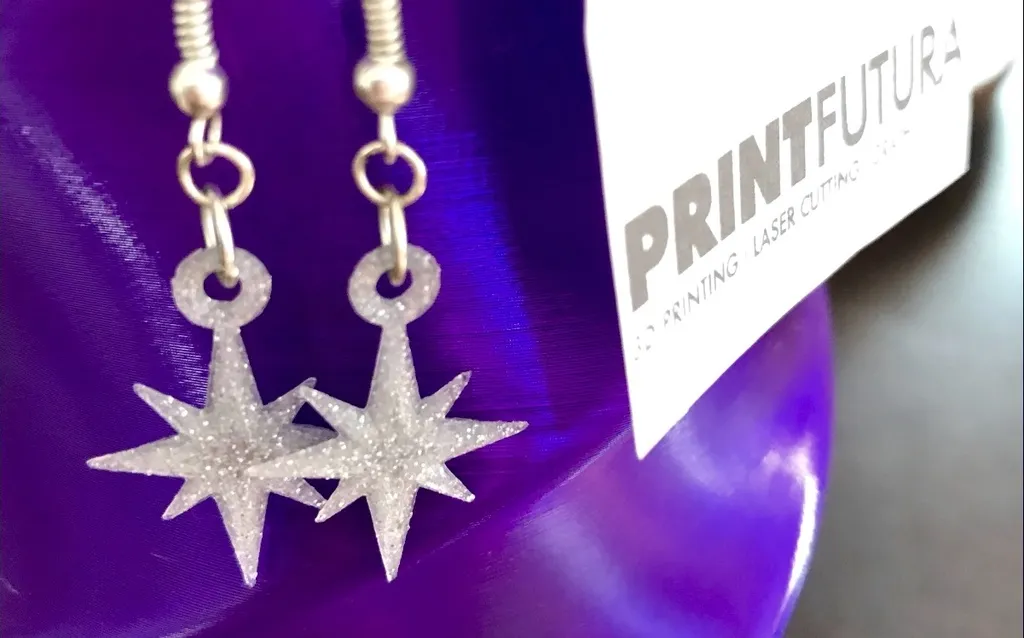 Starflake Star Pendant Earrings view 3