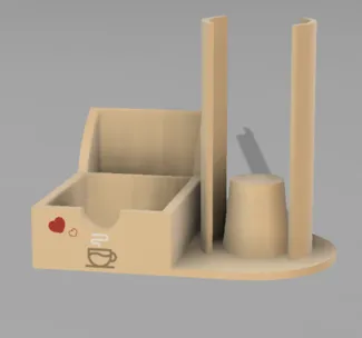 Sugar sachet holder, cups and scoops