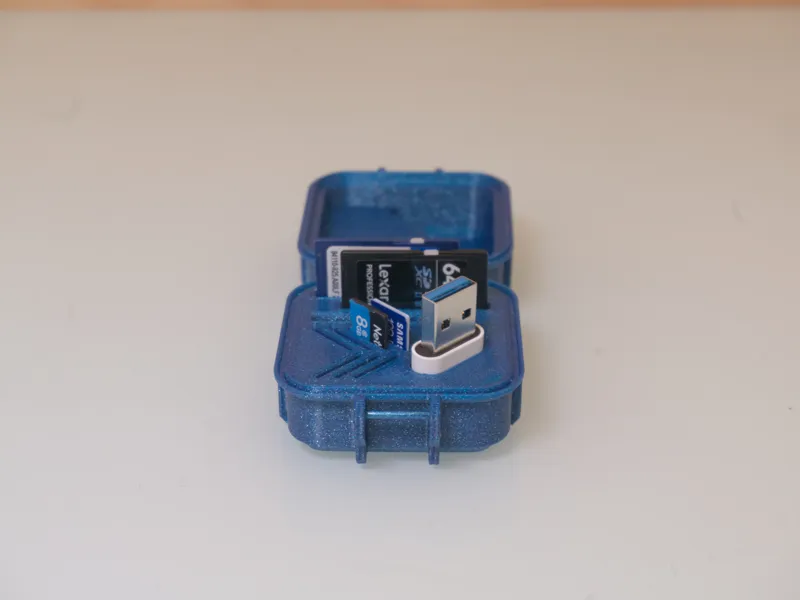 Rugged Box for SD, Micro SD Cards And A Reader