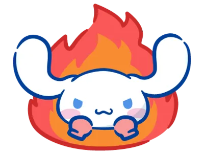 Cinnamoroll angry flames