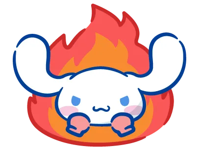 Cinnamoroll angry flames