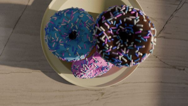 Appealing donut stack on plate