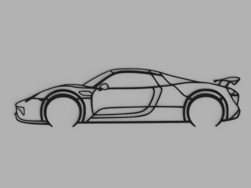 Porsche 918 Spyder Silhouette Wall Art by hexacontaphilie