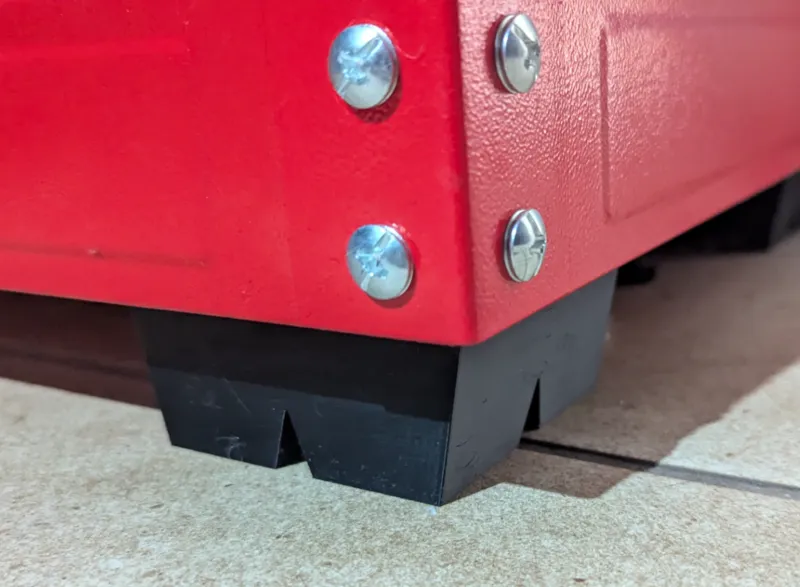 Harbour Freight tool cart wheels-feet conversion