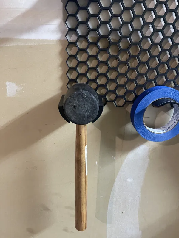 Rubber Mallet Holder for Honeycomb Wall Storage
