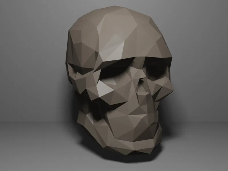 low poly skull