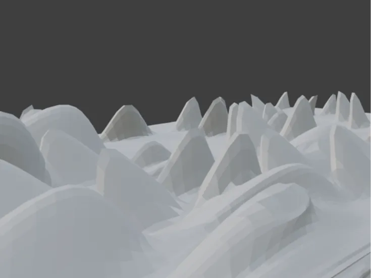 very densely top spiked block