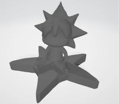 Cute chibi siting on star