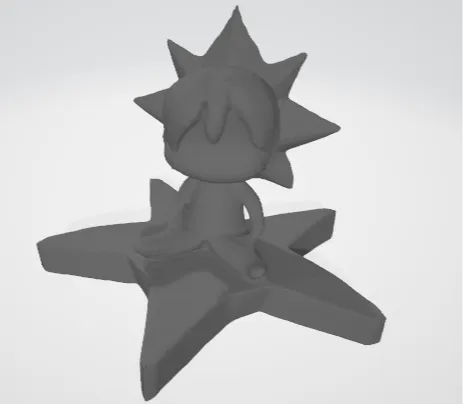 Cute chibi siting on star