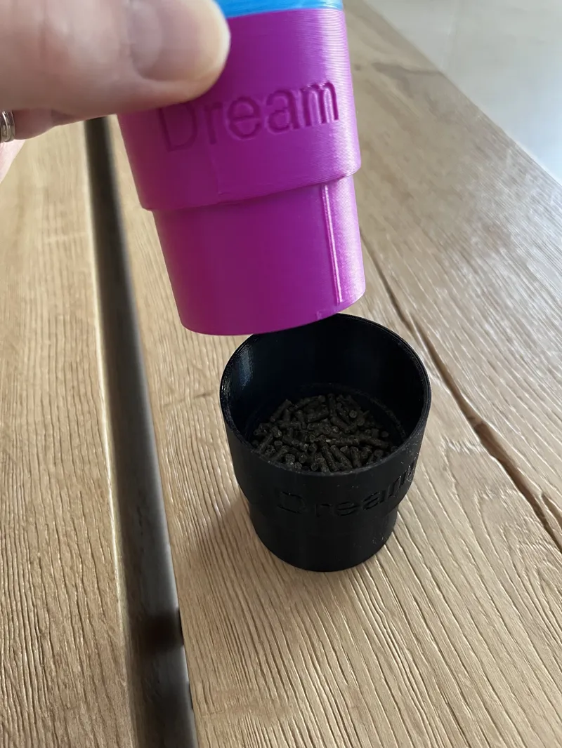 Stackable measuring cup for rabbit food