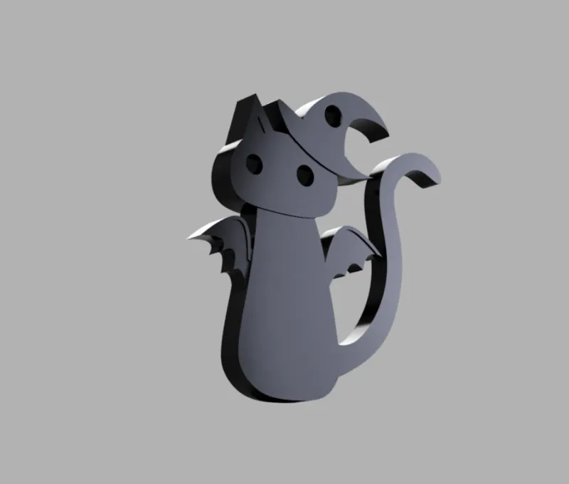 Halloween Black Cat Keychain