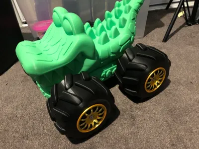 Alligator monster truck wheel cap 