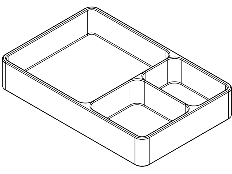 Three compartment organizer tray