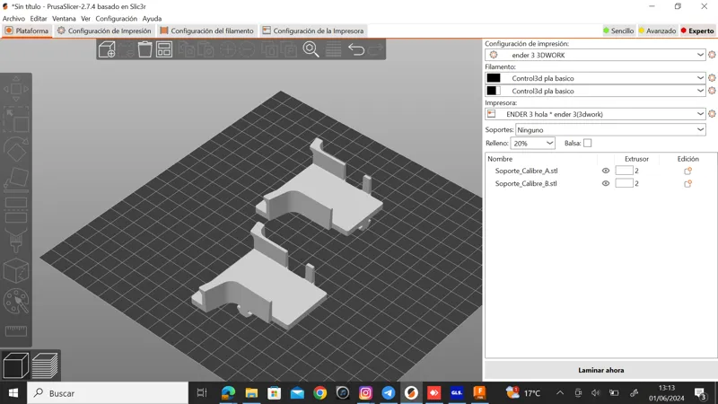 soporte calibre lidl para impresora 3d