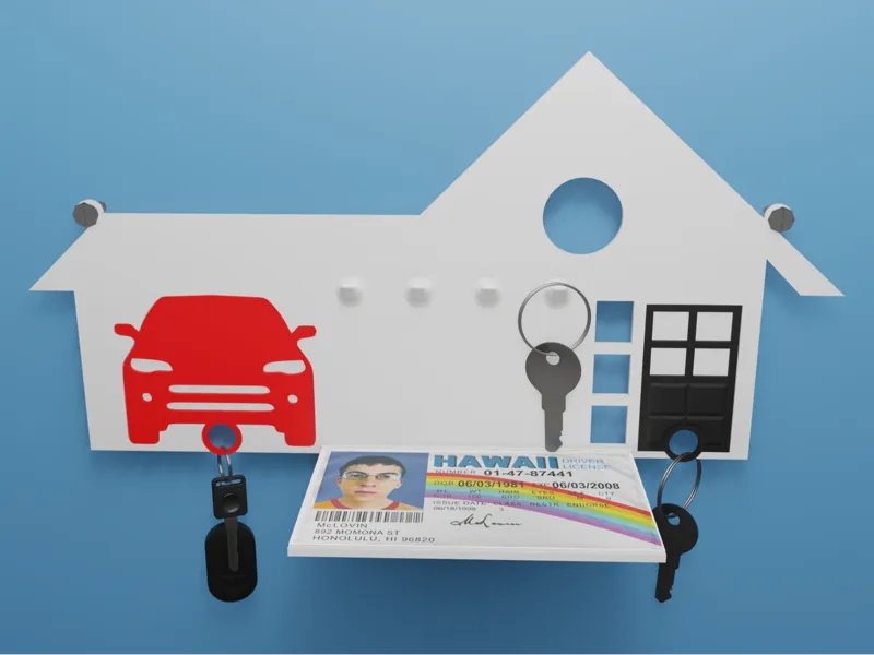 Hanger for keys & ID