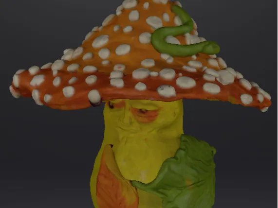Fantasy mushroom with face