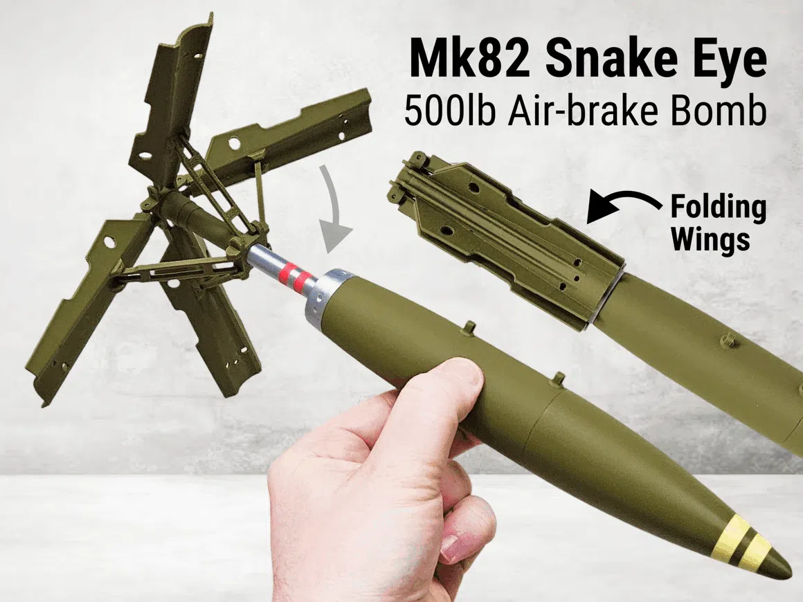 Mk82 Snake Eye Bomb with Fins that Fold Up/Down