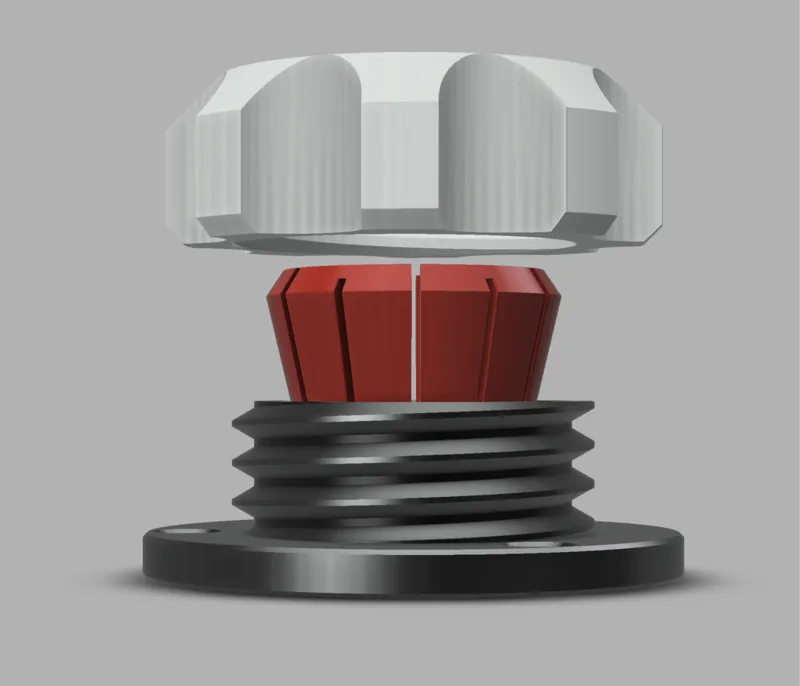 Collet Shaft Compression Panel Mount Through Hole