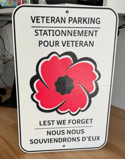Veteran Parking Sign Bilingual