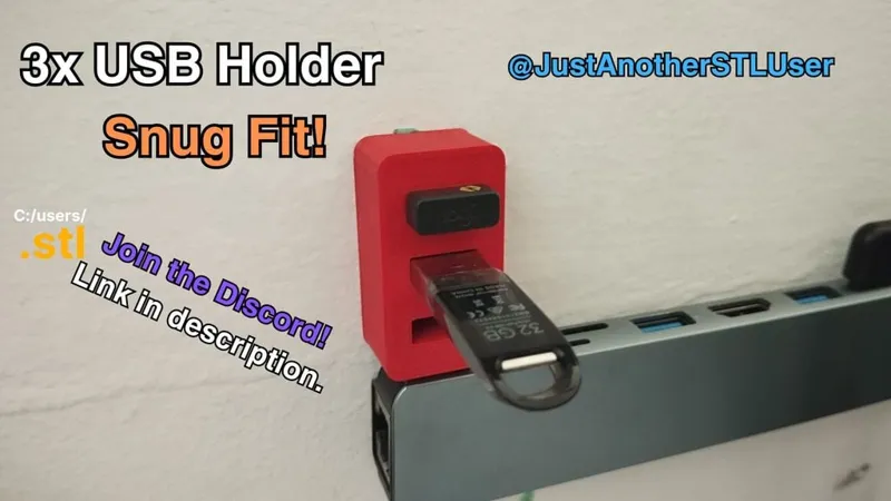 3-slot USB Holder | Snug fit