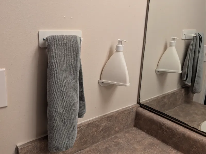 Bathroom soap + hand towel holder