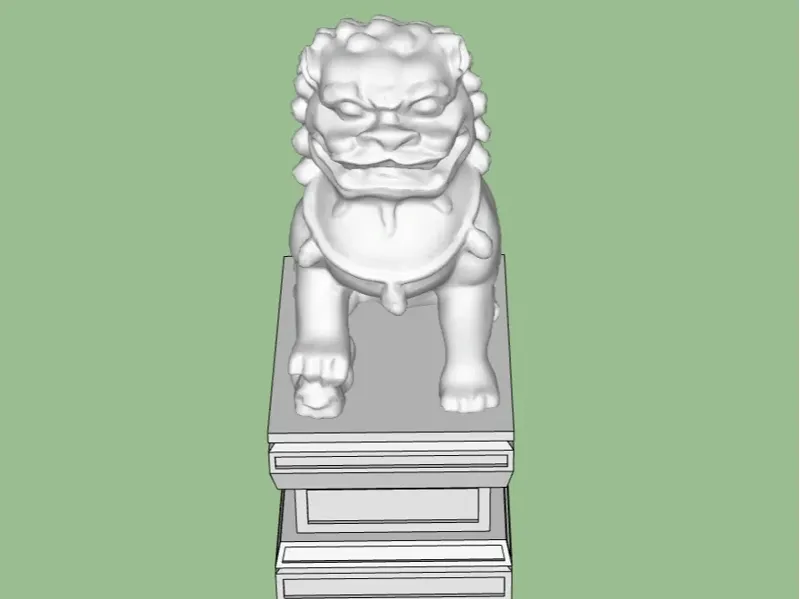 石狮中式，霸气稳重。