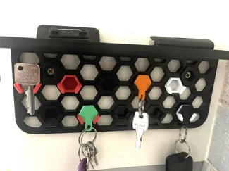 Keyring Holder Hex and Shelf, no supports needed. 