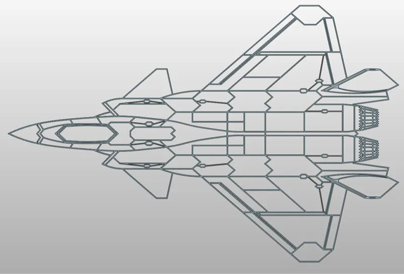 J-20 Silhouette Wall Art (歼20墙体艺术)