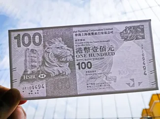 神奇的3D打印浮雕港元100元中国香港港币图案浮雕画