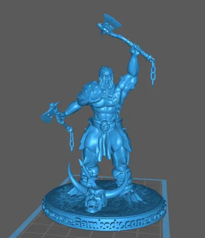 Barbarian Character Sculpture Model from Diablo III