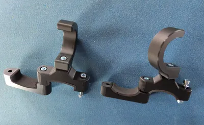 Pushchair clamp with rotating lockable hook