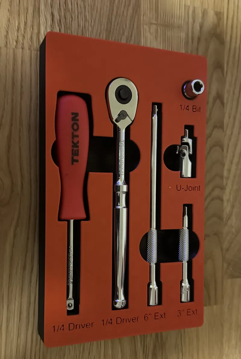 Gridfinity Tekton 1/4 Socket Driver & Accessory