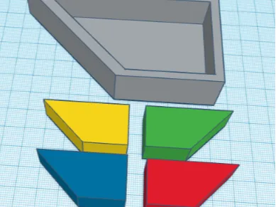 Trapezoidal prism-shaped box.
