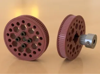 Printed 80t timing pulley using GT2 20t